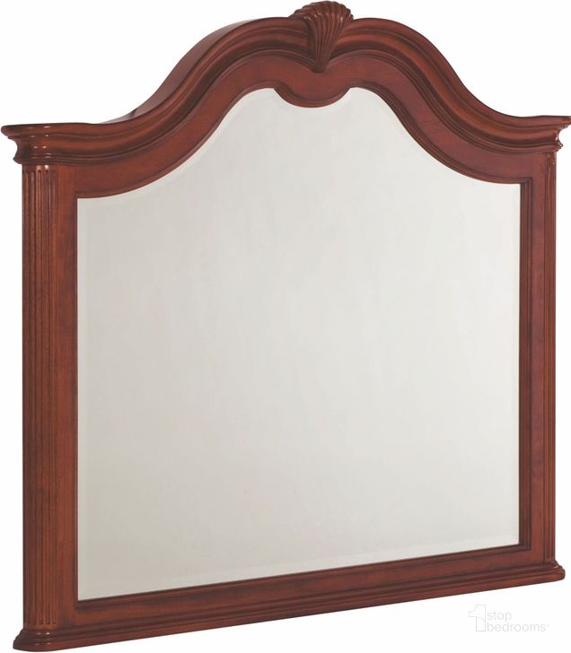 The appearance of Cherry Grove Classic Antique Cherry Mirror designed by American Drew in the traditional interior design. This brown piece of furniture  was selected by 1StopBedrooms from Cherry Collection to add a touch of cosiness and style into your home. Sku: 791-022;791-M71. Material: Glass. Product Type: Dresser Mirror. Image1