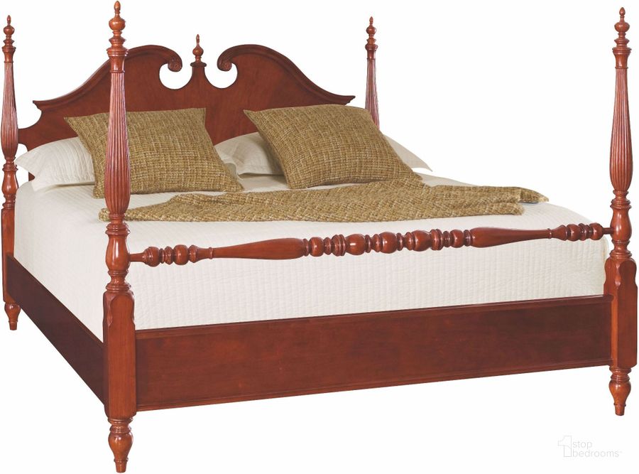 The appearance of Cherry Grove Classic Antique Cherry Queen Low Poster Bed designed by American Drew in the traditional interior design. This brown piece of furniture  was selected by 1StopBedrooms from Cherry Collection to add a touch of cosiness and style into your home. Sku: 791-383R. Bed Type: Poster Bed. Material: Wood. Product Type: Poster Bed. Bed Size: Queen. Image1