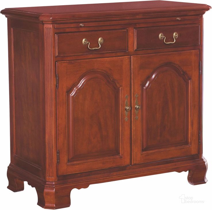 The appearance of Cherry Grove Classic Antique Cherry Server designed by American Drew in the traditional interior design. This brown piece of furniture  was selected by 1StopBedrooms from Cherry Collection to add a touch of cosiness and style into your home. Sku: 792-890. Material: Wood. Product Type: Server. Image1