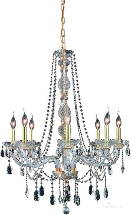 The appearance of 7958d28gRc Verona 28 Gold 8 Light Chandelier With Clear Royal Cut Crystal Trim designed by Elegant Lighting in the glam interior design. This clear gold piece of furniture  was selected by 1StopBedrooms from Verona Collection to add a touch of cosiness and style into your home. Sku: 7958D28G/RC. Material: Glass. Product Type: Chandelier.
