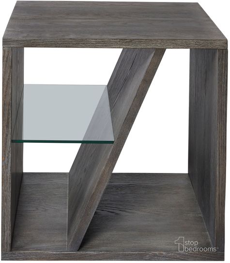 The appearance of 8 Th Street End Table In Charcoal designed by Progressive Furniture in the transitional interior design. This charcoal piece of furniture  was selected by 1StopBedrooms from 8 Th Street Collection to add a touch of cosiness and style into your home. Sku: T137-04. Product Type: End Table. Material: MDF. Image1