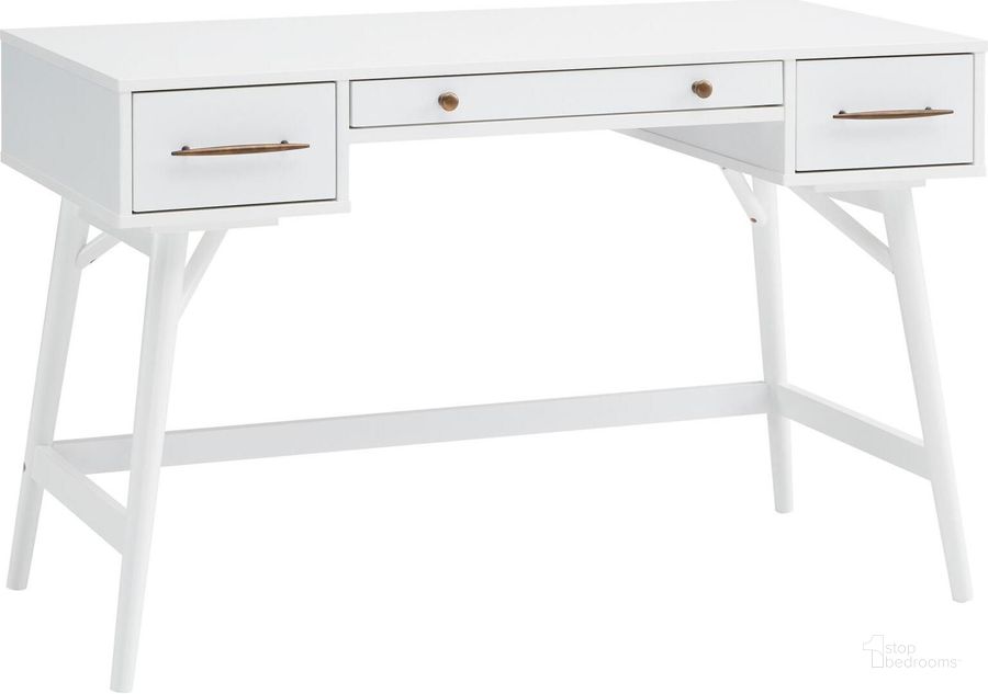 The appearance of 800745 White Writing Desk designed by Coaster in the transitional interior design. This white piece of furniture  was selected by 1StopBedrooms from  to add a touch of cosiness and style into your home. Sku: 800745. Material: Wood. Product Type: Writing Desk. Image1