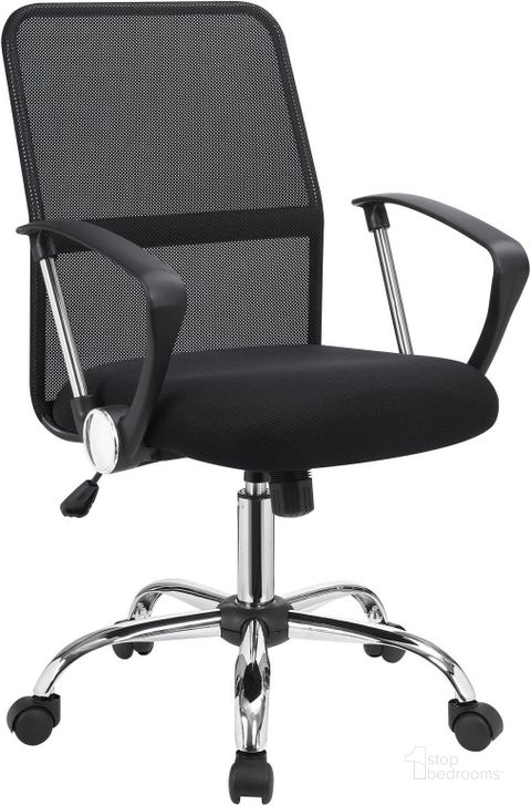 The appearance of 801319 Black Office Chair designed by Coaster in the modern / contemporary interior design. This black piece of furniture  was selected by 1StopBedrooms from  to add a touch of cosiness and style into your home. Sku: 801319. Material: Fabric. Product Type: Office Chair. Image1