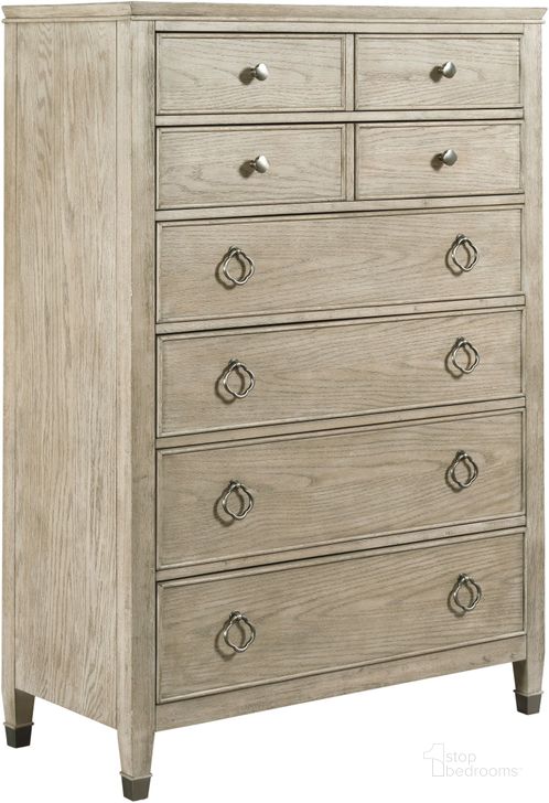 The appearance of Vista Midland Oyster Chest designed by American Drew in the transitional interior design. This cream piece of furniture  was selected by 1StopBedrooms from Vista Collection to add a touch of cosiness and style into your home. Sku: 803-215. Material: Wood. Product Type: Chest. Image1