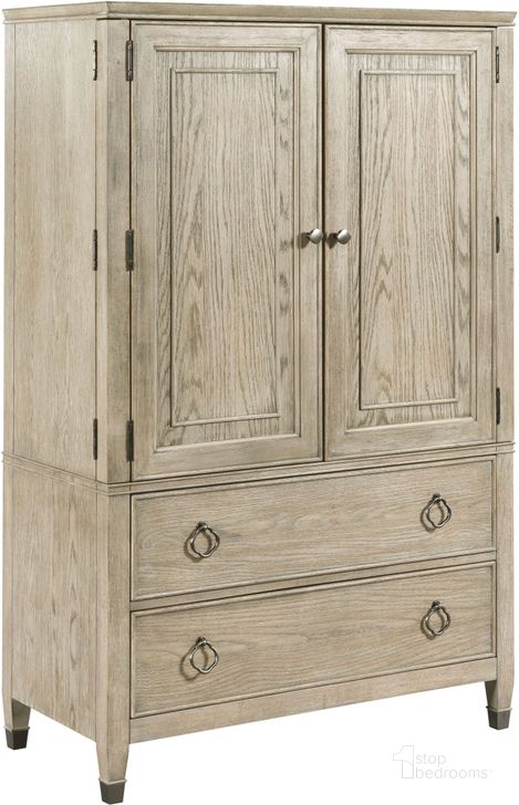 The appearance of Vista Easton Oyster Door Chest designed by American Drew in the transitional interior design. This cream piece of furniture  was selected by 1StopBedrooms from Vista Collection to add a touch of cosiness and style into your home. Sku: 803-220. Material: Wood. Product Type: Chest. Image1