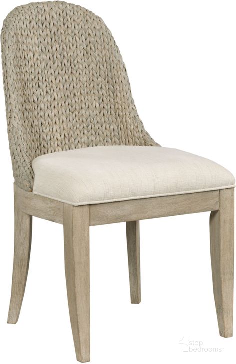 The appearance of Vista Boca Oyster Woven Dining Chair Set of 2 designed by American Drew in the transitional interior design. This cream piece of furniture  was selected by 1StopBedrooms from Vista Collection to add a touch of cosiness and style into your home. Sku: 803-622. Material: Wood. Product Type: Dining Chair. Image1
