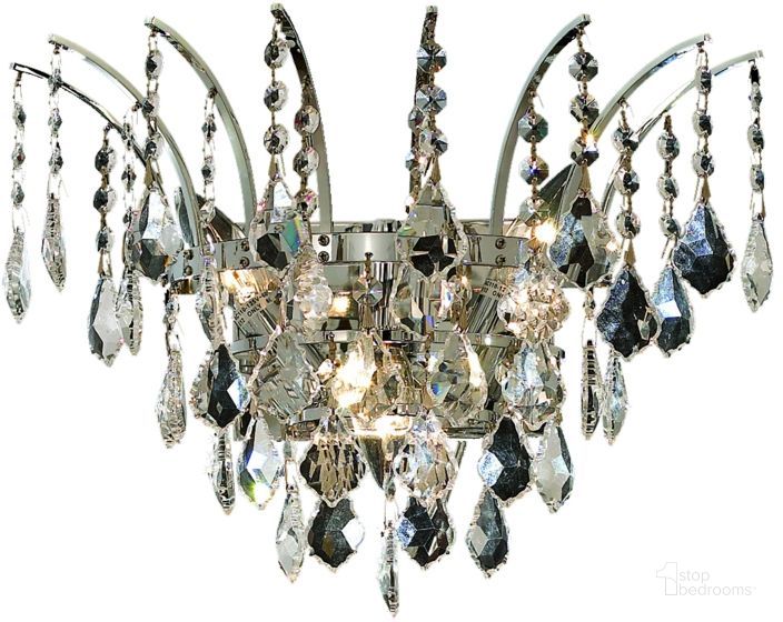 The appearance of 8033w16cRc Victoria 16 Chrome 3 Light Wall Sconce With Clear Royal Cut Crystal Trim designed by Elegant Lighting in the glam interior design. This chrome piece of furniture  was selected by 1StopBedrooms from Victoria Collection to add a touch of cosiness and style into your home. Sku: 8033W16C/RC. Material: Steel. Product Type: Wall Sconce.