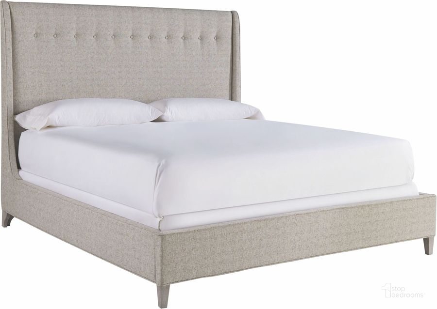 The appearance of Midtown Distressed Flannel Queen Panel Bed designed by Universal in the transitional interior design. This white piece of furniture  was selected by 1StopBedrooms from Midtown Collection to add a touch of cosiness and style into your home. Sku: 805250;80525FR. Bed Type: Panel Bed. Product Type: Panel Bed. Bed Size: Queen. Image1