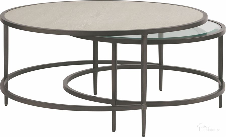 The appearance of Midtown Distressed Flannel Nesting Tables designed by Universal in the transitional interior design. This white piece of furniture  was selected by 1StopBedrooms from Midtown Collection to add a touch of cosiness and style into your home. Sku: 805808. Product Type: Nesting Table.