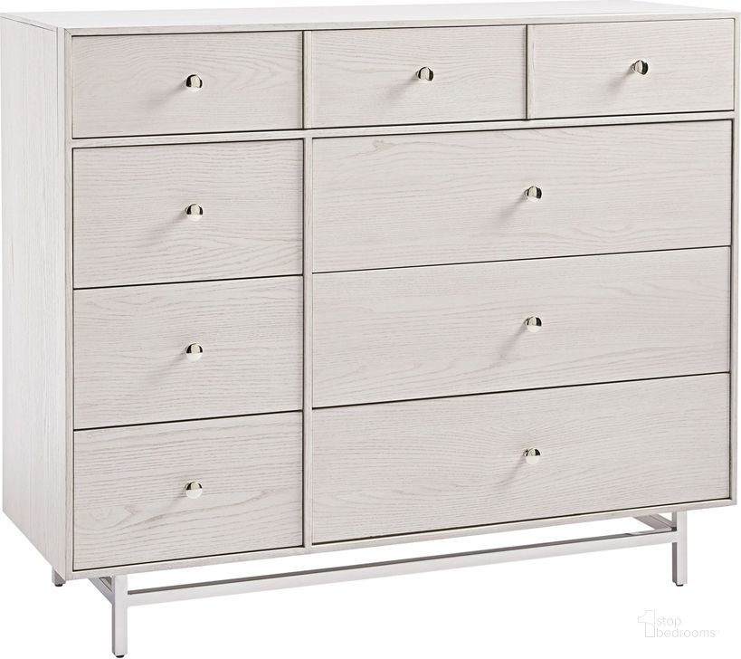 The appearance of Paradox Ivory Dressing Chest designed by Universal in the transitional interior design. This off white piece of furniture  was selected by 1StopBedrooms from Paradox Collection to add a touch of cosiness and style into your home. Sku: 827150. Product Type: Chest. Image1