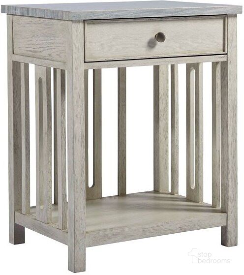 The appearance of Coastal Living Sandbar 1 Drawer Bedside Table designed by Universal in the coastal interior design. This white piece of furniture  was selected by 1StopBedrooms from Coastal Living Collection to add a touch of cosiness and style into your home. Sku: 833351. Product Type: Nightstand. Image1