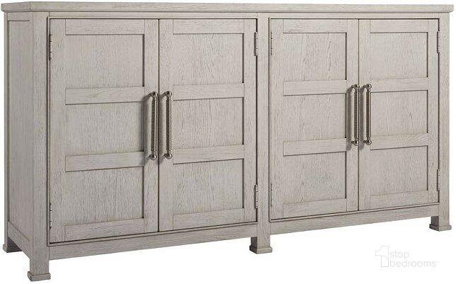 The appearance of Coastal Living Sandbar 4 Door Credenza designed by Universal in the coastal interior design. This white piece of furniture  was selected by 1StopBedrooms from Coastal Living Collection to add a touch of cosiness and style into your home. Sku: 833679. Product Type: Buffets, Sideboards and Server. Image1