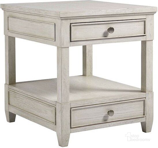 The appearance of Coastal Living Sandbar 2 Drawer End Table designed by Universal in the coastal interior design. This gray piece of furniture  was selected by 1StopBedrooms from Coastal Living Collection to add a touch of cosiness and style into your home. Sku: 833807. Product Type: End Table. Image1