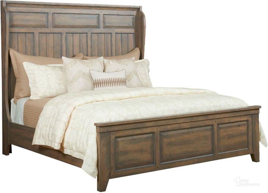 The appearance of Mill House Powell Queen Shelter Bed Complete designed by Kincaid in the coastal interior design. This medium stain piece of furniture  was selected by 1StopBedrooms from Mill House Collection to add a touch of cosiness and style into your home. Sku: 860-304P. Bed Type: Panel Bed. Material: Wood. Product Type: Panel Bed. Bed Size: Queen.