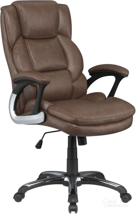 The appearance of 881184 Brown Adjustable Office Chair designed by Coaster in the transitional interior design. This brown piece of furniture  was selected by 1StopBedrooms from  to add a touch of cosiness and style into your home. Sku: 881184. Product Type: Office Chair. Material: Nylon. Image1