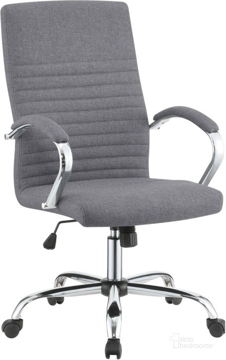 The appearance of 881217 Grey Adjustable Office Chair designed by Coaster in the transitional interior design. This gray piece of furniture  was selected by 1StopBedrooms from  to add a touch of cosiness and style into your home. Sku: 881217. Material: Metal. Product Type: Office Chair. Image1