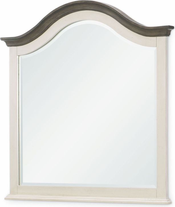 The appearance of Brookhaven Youth Vintage Linen Beveled Arched Mirror designed by Legacy Classic Kids in the country / farmhouse interior design. This white piece of furniture  was selected by 1StopBedrooms from Brookhaven Youth Collection to add a touch of cosiness and style into your home. Sku: 8940-0100. Material: Wood. Product Type: Dresser Mirror. Image1