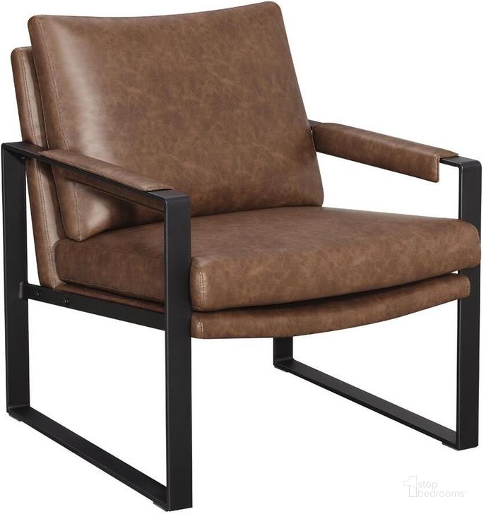 The appearance of Umber Brown Accent Chair designed by Coaster in the modern / contemporary interior design. This brown piece of furniture  was selected by 1StopBedrooms from  to add a touch of cosiness and style into your home. Sku: 904112. Product Type: Accent Chair. Material: Plywood. Image1