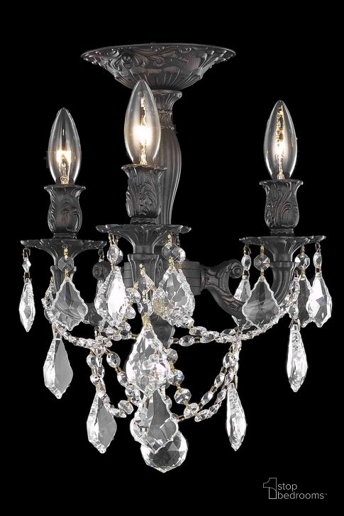 The appearance of Rosalia 13 Dark Bronze 3 Light Flush Mount With Clear Royal Cut Crystal Trim designed by Elegant Lighting in the glam interior design. This dark bronze piece of furniture  was selected by 1StopBedrooms from Rosalia Collection to add a touch of cosiness and style into your home. Sku: 9203F13DB/RC. Product Type: Flush Mount. Material: Brass.