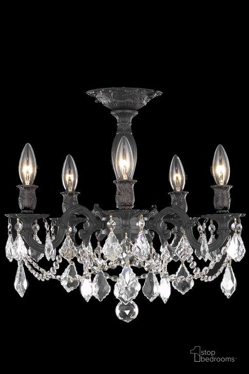 The appearance of Rosalia 18 Dark Bronze 5 Light Flush Mount With Clear Royal Cut Crystal Trim designed by Elegant Lighting in the glam interior design. This dark bronze piece of furniture  was selected by 1StopBedrooms from Rosalia Collection to add a touch of cosiness and style into your home. Sku: 9205F18DB/RC. Product Type: Flush Mount. Material: Brass.