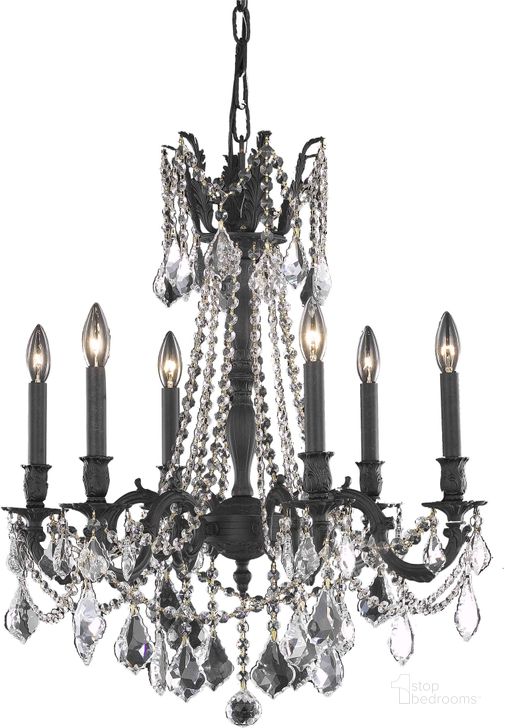 The appearance of Rosalia 23 Dark Bronze 6 Light Chandelier With Clear Royal Cut Crystal Trim designed by Elegant Lighting in the glam interior design. This dark bronze piece of furniture  was selected by 1StopBedrooms from Rosalia Collection to add a touch of cosiness and style into your home. Sku: 9206D23DB/RC. Product Type: Chandelier. Material: Crystal.