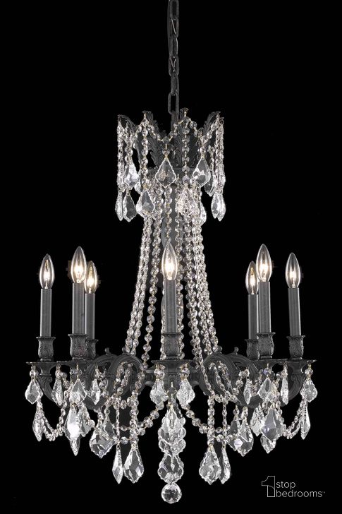 The appearance of Rosalia 24 Dark Bronze 8 Light Chandelier With Clear Royal Cut Crystal Trim designed by Elegant Lighting in the glam interior design. This dark bronze piece of furniture  was selected by 1StopBedrooms from Rosalia Collection to add a touch of cosiness and style into your home. Sku: 9208D24DB/RC. Product Type: Chandelier. Material: Crystal.