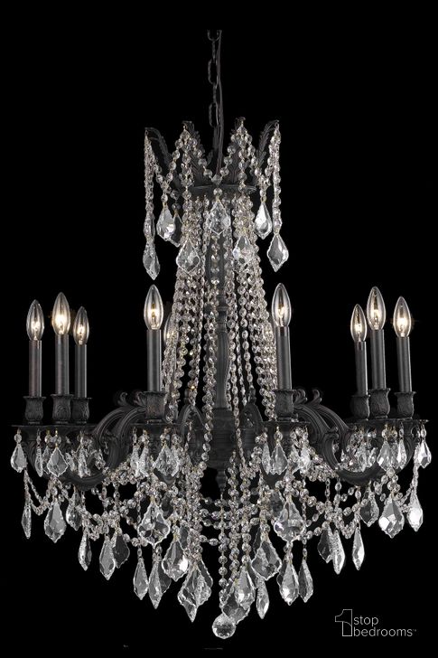 The appearance of Rosalia 28 Dark Bronze 10 Light Chandelier With Clear Royal Cut Crystal Trim designed by Elegant Lighting in the glam interior design. This dark bronze piece of furniture  was selected by 1StopBedrooms from Rosalia Collection to add a touch of cosiness and style into your home. Sku: 9210D28DB/RC. Product Type: Chandelier. Material: Crystal.