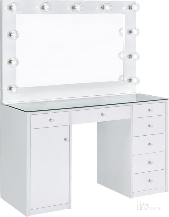 The appearance of 931143 White Vanity designed by Coaster in the transitional interior design. This white piece of furniture  was selected by 1StopBedrooms from  to add a touch of cosiness and style into your home. Sku: 931143B1;931143B2;931143B3. Material: MDF. Product Type: Vanity Set. Image1