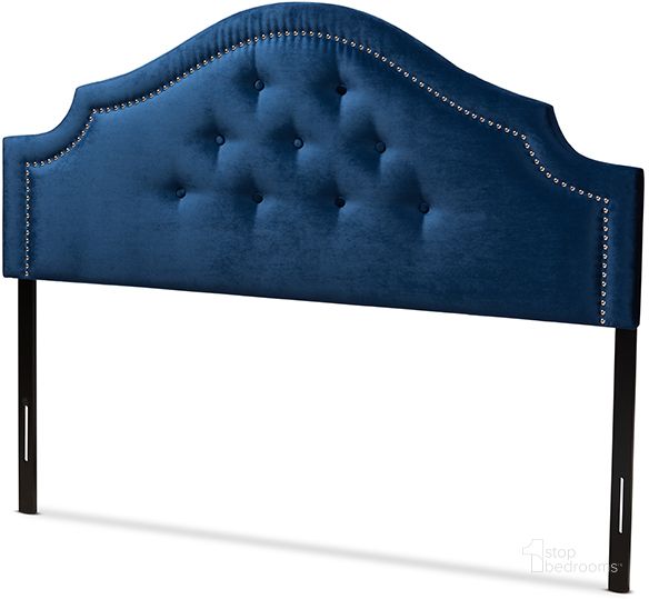 The appearance of Baxton Studio Cora Modern And Contemporary Royal Blue Velvet Fabric Upholstered King Size Headboard designed by Baxton Studio in the modern / contemporary interior design. This royal blue piece of furniture  was selected by 1StopBedrooms from Cora Collection to add a touch of cosiness and style into your home. Sku: BBT6564-Navy Blue-HB-King. Material: Fabric. Product Type: Headboard. Bed Size: King. Image1