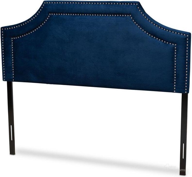 The appearance of Baxton Studio Avignon Modern and Contemporary Navy Blue Velvet Fabric Upholstered King Size Headboard designed by Baxton Studio in the modern / contemporary interior design. This navy blue piece of furniture  was selected by 1StopBedrooms from Avignon Collection to add a touch of cosiness and style into your home. Sku: BBT6566-Navy Blue-HB-King. Material: Fabric. Product Type: Headboard. Bed Size: King. Image1