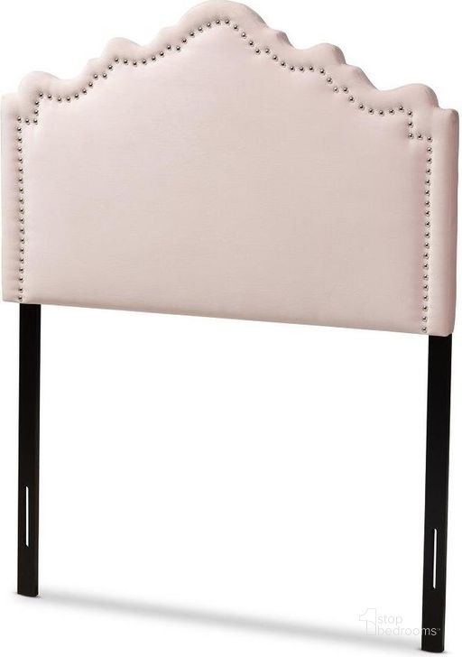 The appearance of Baxton Studio Nadeen Modern and Contemporary Light Pink Velvet Fabric Upholstered Twin Size Headboard designed by Baxton Studio in the modern / contemporary interior design. This light pink piece of furniture  was selected by 1StopBedrooms from Nadeen Collection to add a touch of cosiness and style into your home. Sku: BBT6622-Light Pink-HB-Twin. Product Type: Headboard. Bed Size: Twin. Image1