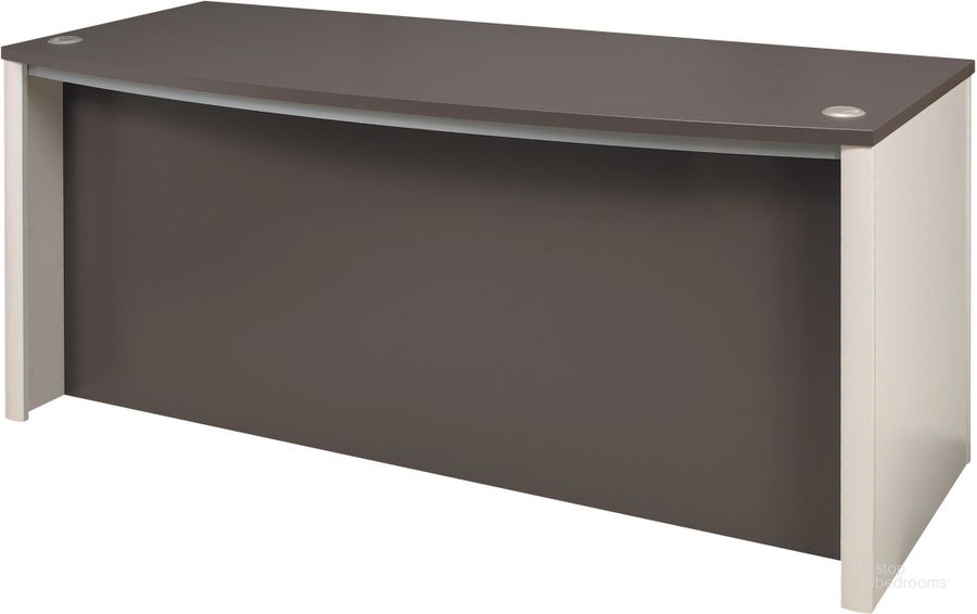 The appearance of Connexion Slate and Sandstone Executive Desk designed by Bestar in the modern / contemporary interior design. This gray piece of furniture  was selected by 1StopBedrooms from Connexion Collection to add a touch of cosiness and style into your home. Sku: 93400-1159. Material: Wood. Product Type: Executive Desk. Table Top Shape: Rectangular. Image1
