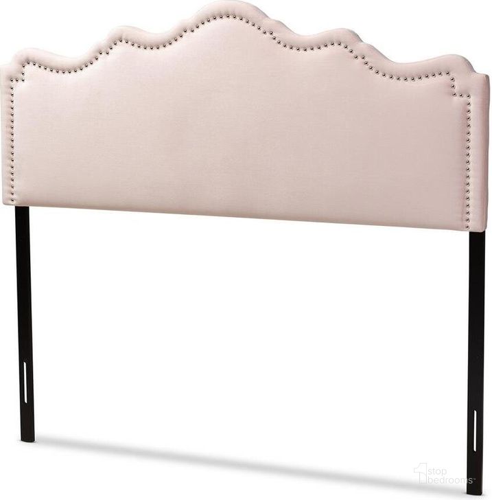 The appearance of Baxton Studio Nadeen Modern and Contemporary Light Pink Velvet Fabric Upholstered Full Size Headboard designed by Baxton Studio in the modern / contemporary interior design. This light pink piece of furniture  was selected by 1StopBedrooms from Nadeen Collection to add a touch of cosiness and style into your home. Sku: BBT6622-Light Pink-HB-Full. Product Type: Headboard. Bed Size: Full. Image1