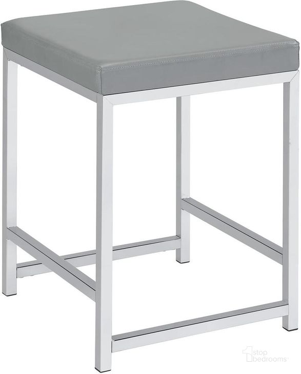 The appearance of Light Grey Vanity Stool designed by Coaster in the modern / contemporary interior design. This gray piece of furniture  was selected by 1StopBedrooms from  to add a touch of cosiness and style into your home. Sku: 935933. Material: Metal. Product Type: Vanity Stool. Image1