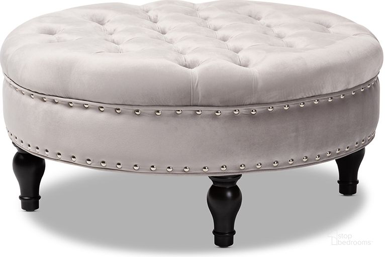 The appearance of Baxton Studio Palfrey Transitional Grey Velvet Fabric Upholstered Button Tufted Cocktail Ottoman designed by Baxton Studio in the traditional interior design. This slate piece of furniture  was selected by 1StopBedrooms from Palfrey Collection to add a touch of cosiness and style into your home. Sku: 531-Slate Grey-Otto. Material: Fabric. Product Type: Ottoman. Image1