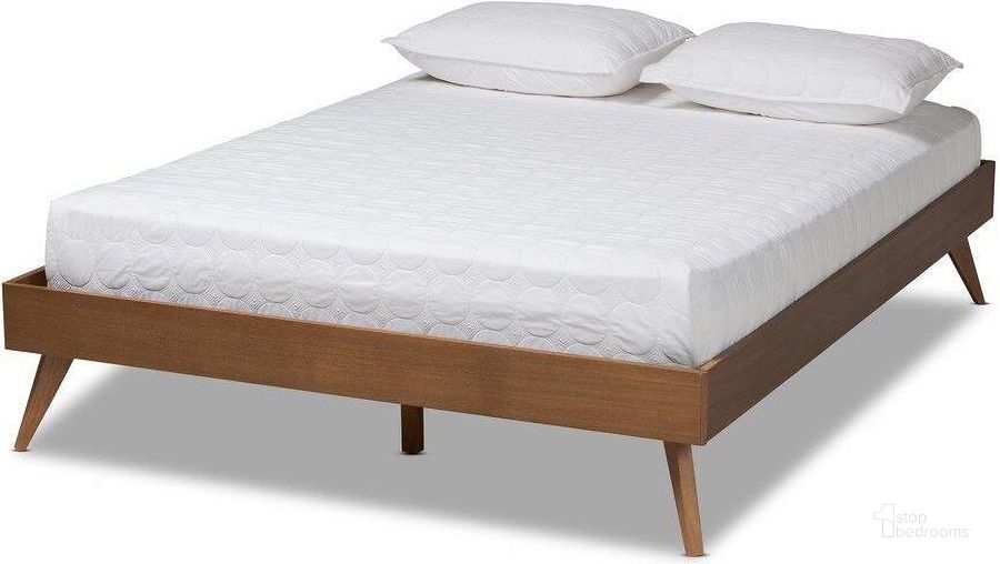 The appearance of Baxton Studio Lissette Mid-Century Modern Walnut Brown Finished Wood Queen Size Platform Bed Frame designed by Baxton Studio in the transitional interior design. This ash walnut piece of furniture  was selected by 1StopBedrooms from Lissette Collection to add a touch of cosiness and style into your home. Sku: MG9704-Ash Walnut-Bed Frame-Queen. Product Type: Bed Frame. Material: Rubberwood. Image1