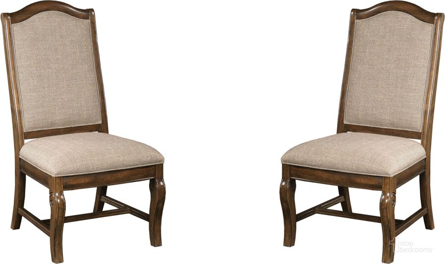 The appearance of Portolone Upholstered Side Chair Set of 2 designed by Kincaid in the traditional interior design. This brown piece of furniture  was selected by 1StopBedrooms from Portolone Collection to add a touch of cosiness and style into your home. Sku: 95-063. Material: Fabric. Product Type: Side Chair. Image1