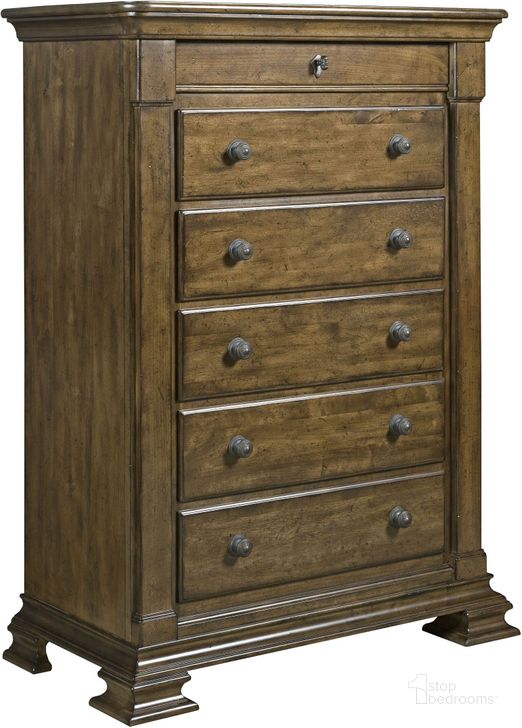The appearance of Portolone Drawer Chest designed by Kincaid in the traditional interior design. This brown piece of furniture  was selected by 1StopBedrooms from Portolone Collection to add a touch of cosiness and style into your home. Sku: 95-105. Material: Wood. Product Type: Chest. Image1