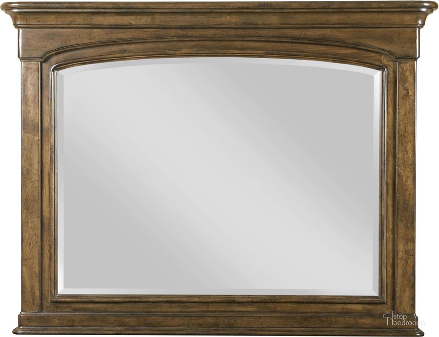 The appearance of Portolone Landscape Mirror designed by Kincaid in the traditional interior design. This brown piece of furniture  was selected by 1StopBedrooms from Portolone Collection to add a touch of cosiness and style into your home. Sku: 95-114. Material: Glass. Product Type: Dresser Mirror. Image1