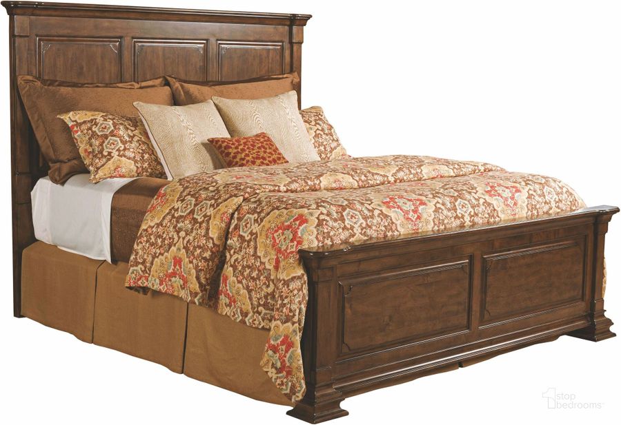 The appearance of Portolone Monteri Queen Panel Bed designed by Kincaid in the traditional interior design. This brown piece of furniture  was selected by 1StopBedrooms from Portolone Collection to add a touch of cosiness and style into your home. Sku: 95-130P. Bed Type: Panel Bed. Material: Wood. Product Type: Panel Bed. Bed Size: Queen. Image1