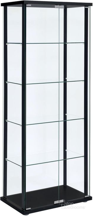 The appearance of 950170 Black Curio Cabinet designed by Coaster in the modern / contemporary interior design. This black piece of furniture  was selected by 1StopBedrooms from Curios Collection to add a touch of cosiness and style into your home. Sku: 950170. Material: Glass. Product Type: Curio Cabinet. Image1
