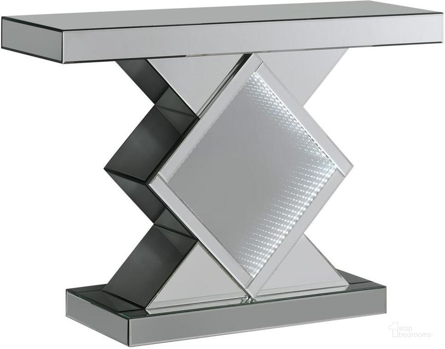 The appearance of 953333 Silver Console Table designed by Coaster in the modern / contemporary interior design. This silver piece of furniture  was selected by 1StopBedrooms from  to add a touch of cosiness and style into your home. Sku: 953333B1;953333B2. Product Type: Console Table. Material: MDF. Image1