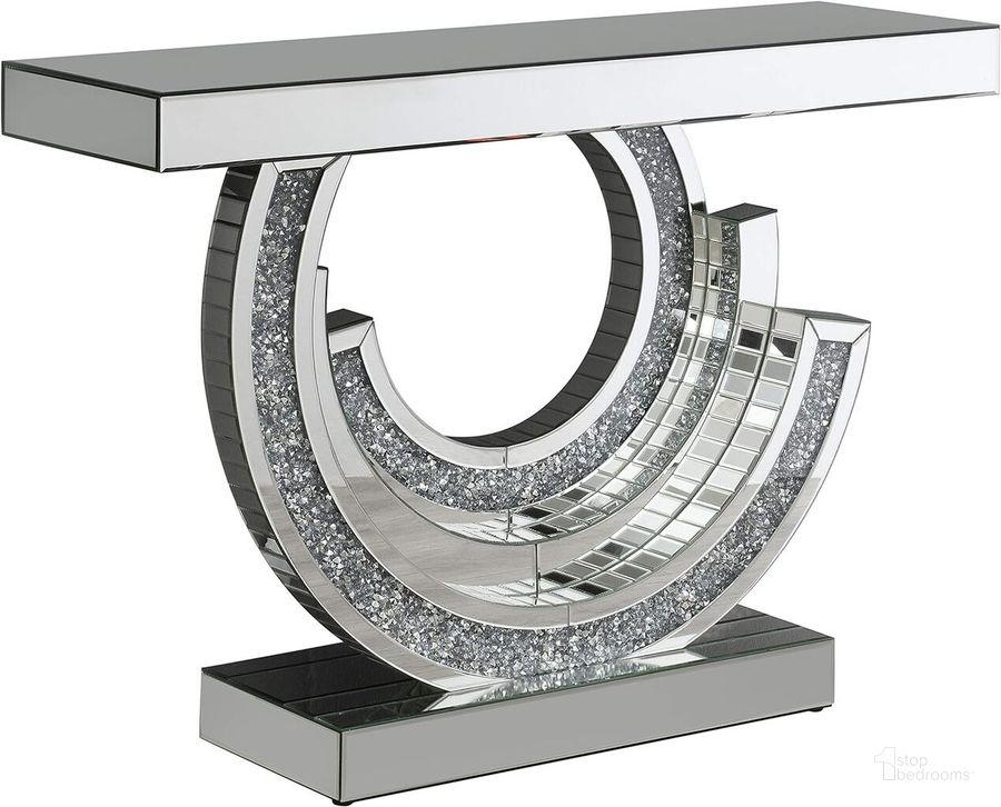 The appearance of 953422 Silver Console Table designed by Coaster in the modern / contemporary interior design. This silver piece of furniture  was selected by 1StopBedrooms from  to add a touch of cosiness and style into your home. Sku: 953422B1;953422B2. Product Type: Console Table. Material: MDF. Image1