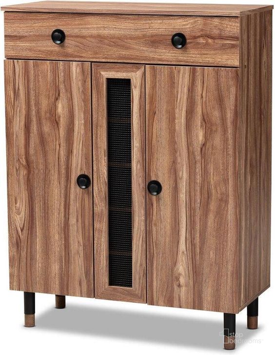 The appearance of Baxton Studio Valina Modern and Contemporary 2-Door Wood Entryway Shoe Storage Cabinet with Drawer designed by Baxton Studio in the modern / contemporary interior design. This oak piece of furniture  was selected by 1StopBedrooms from Valina Collection to add a touch of cosiness and style into your home. Sku: FP-1805-5010. Material: Wood. Product Type: Shoe Cabinet. Image1