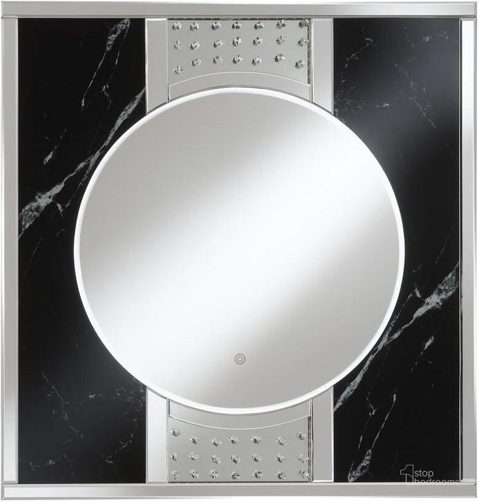 The appearance of 963480 Silver And Black LED Wall Mirror designed by Coaster in the modern / contemporary interior design. This silver piece of furniture  was selected by 1StopBedrooms from  to add a touch of cosiness and style into your home. Sku: 963480. Material: MDF. Product Type: Wall Mirror. Image1