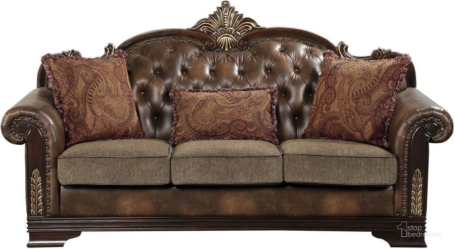 The appearance of Croydon Brown Sofa designed by Homelegance in the traditional interior design. This brown piece of furniture  was selected by 1StopBedrooms from Croydon Collection to add a touch of cosiness and style into your home. Sku: 9815-3A;9815-3B. Product Type: Sofa. Image1