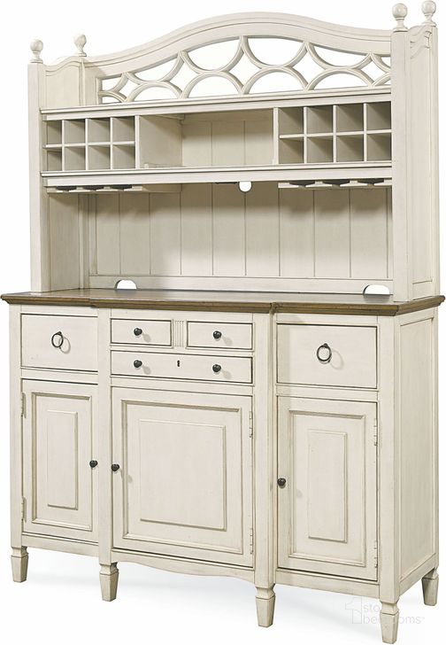 The appearance of Summer Hill Cotton Buffet and Hutch designed by Universal in the traditional interior design. This white piece of furniture  was selected by 1StopBedrooms from Summer Hill Collection to add a touch of cosiness and style into your home. Sku: 987670;987672. Material: Wood. Product Type: Buffet and Hutch. Image1