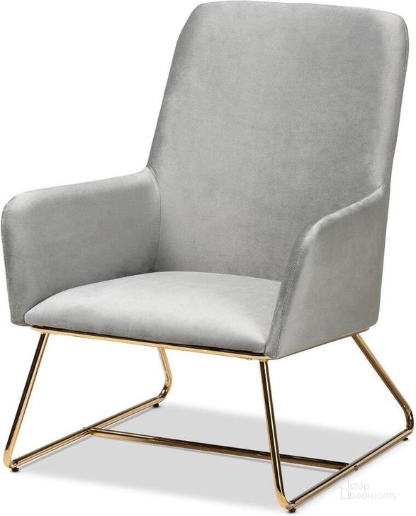 The appearance of Sennet Glam and Luxe Grey Velvet Fabric Upholstered Gold Finished Armchair designed by Baxton Studio in the transitional interior design. This gold piece of furniture  was selected by 1StopBedrooms from Sennet Collection to add a touch of cosiness and style into your home. Sku: SF1802-Grey Velvet/Gold-CC. Material: Polyester. Product Type: Arm Chair. Image1