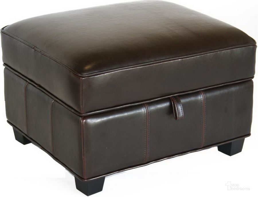 The appearance of Baxton Studio Agustus Brown Leather Storage Ottoman designed by Baxton Studio in the modern / contemporary interior design. This dark brown piece of furniture  was selected by 1StopBedrooms from Agustus Collection to add a touch of cosiness and style into your home. Sku: A-136-001-Ottoman. Material: Wood. Product Type: Ottoman. Image1