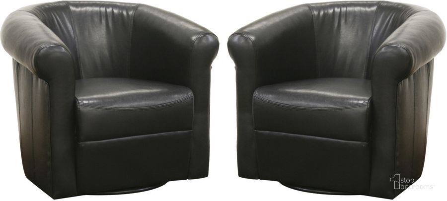 The appearance of Baxton Studio Julian Black Brown Faux Leather Club Chair With 360 Degree Swivel designed by Baxton Studio in the modern / contemporary interior design. This black piece of furniture  was selected by 1StopBedrooms from Julian Collection to add a touch of cosiness and style into your home. Sku: A-282-Black. Product Type: Living Room Chair. Material: Plywood. Image1